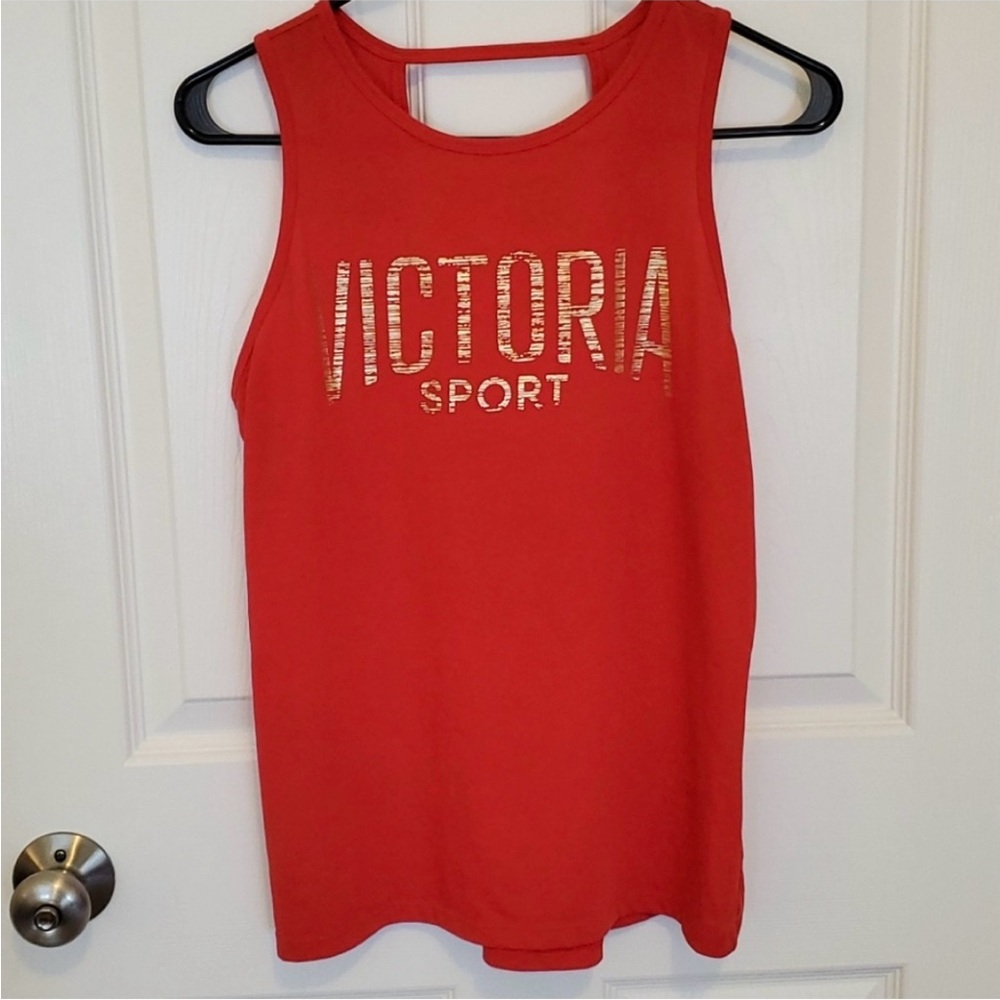 Victoria’s Secret Sport VSX Tank Top w/Strappy Cut-out Back Size Small EUC